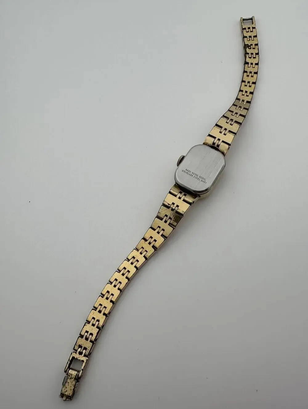 Timex Womens 15mm Gold Tone Automatic Vintage Rectangular Watch